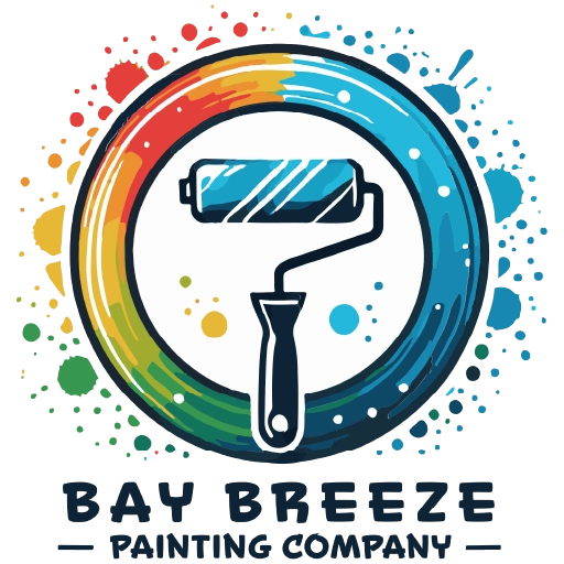 Official logo of Bay Breeze Painting Company featuring a vibrant paint roller design and bold lettering, used in the footer to represent professional painting services on the Eastern Shore of Maryland.