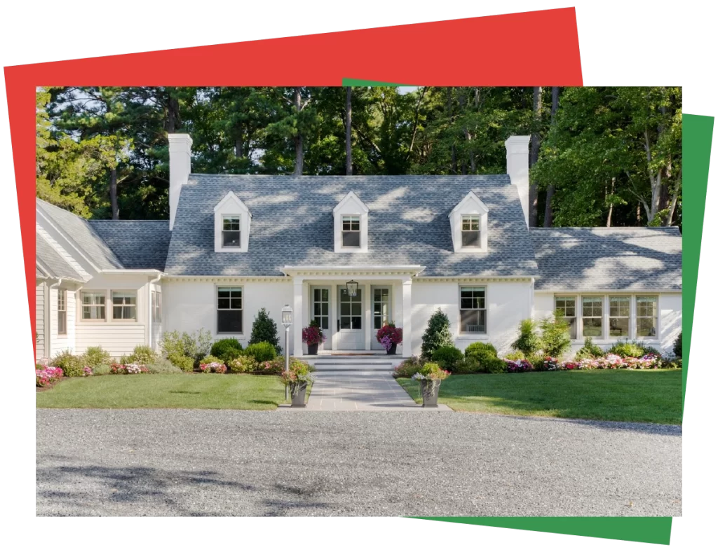 White-painted historic home with colonial architecture and wood siding on Maryland’s Eastern Shore