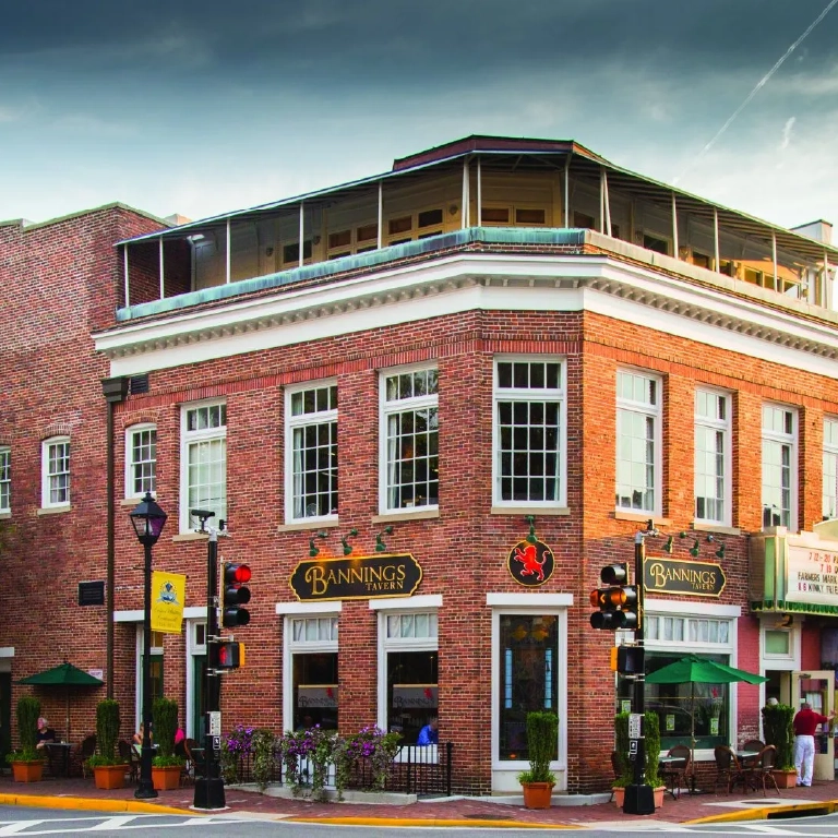Historic brick building with colonial architecture in Talbot County, Maryland
