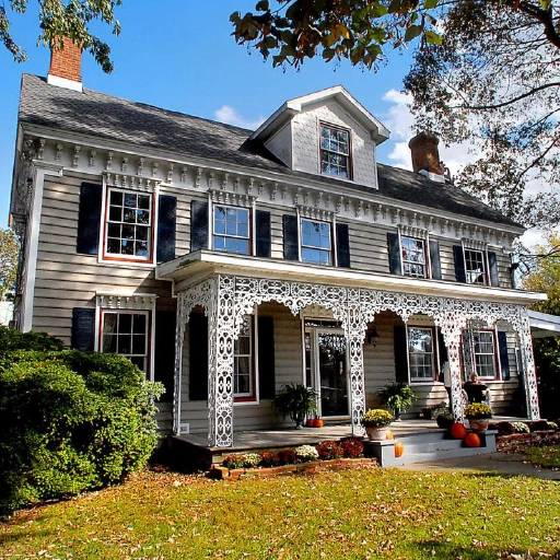 Historic Victorian-style home with detailed trim and painted exterior in Preston, Maryland.